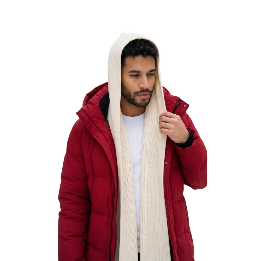 Hooded Scarf in Cream